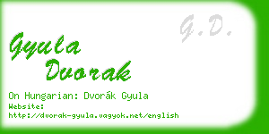 gyula dvorak business card