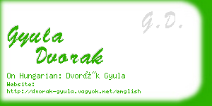 gyula dvorak business card